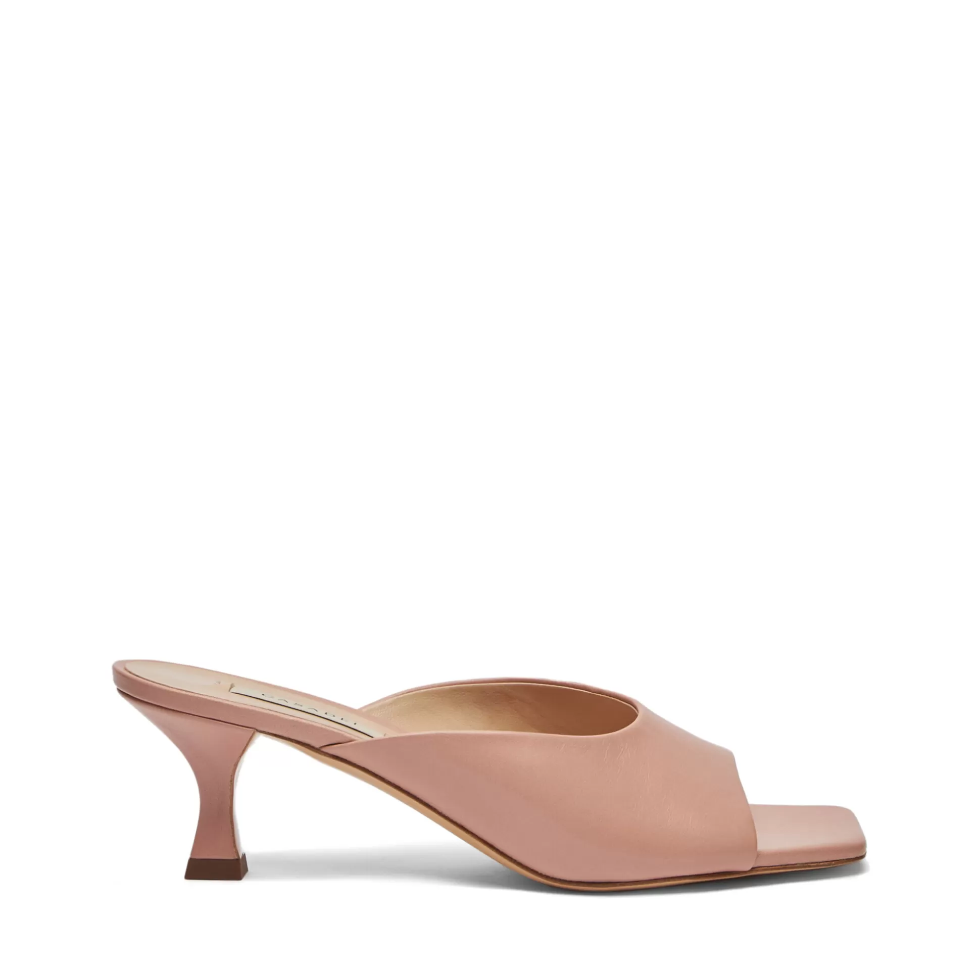 Shop Geraldine Kitten Mule Leather Mules